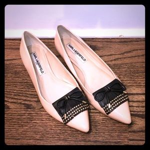 Karl Lagerfeld point toe flat